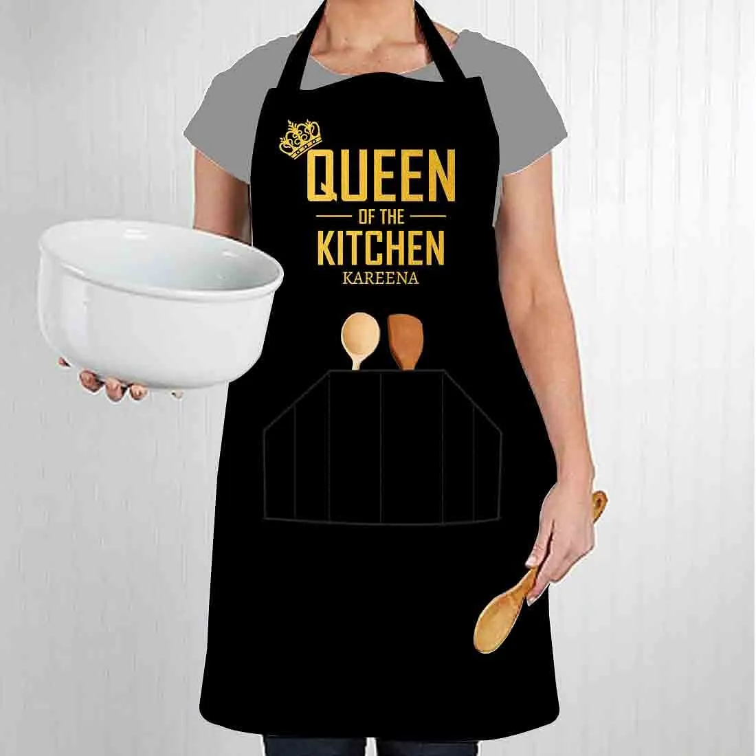 Custom Cooking Apron for Women With Name - Queen