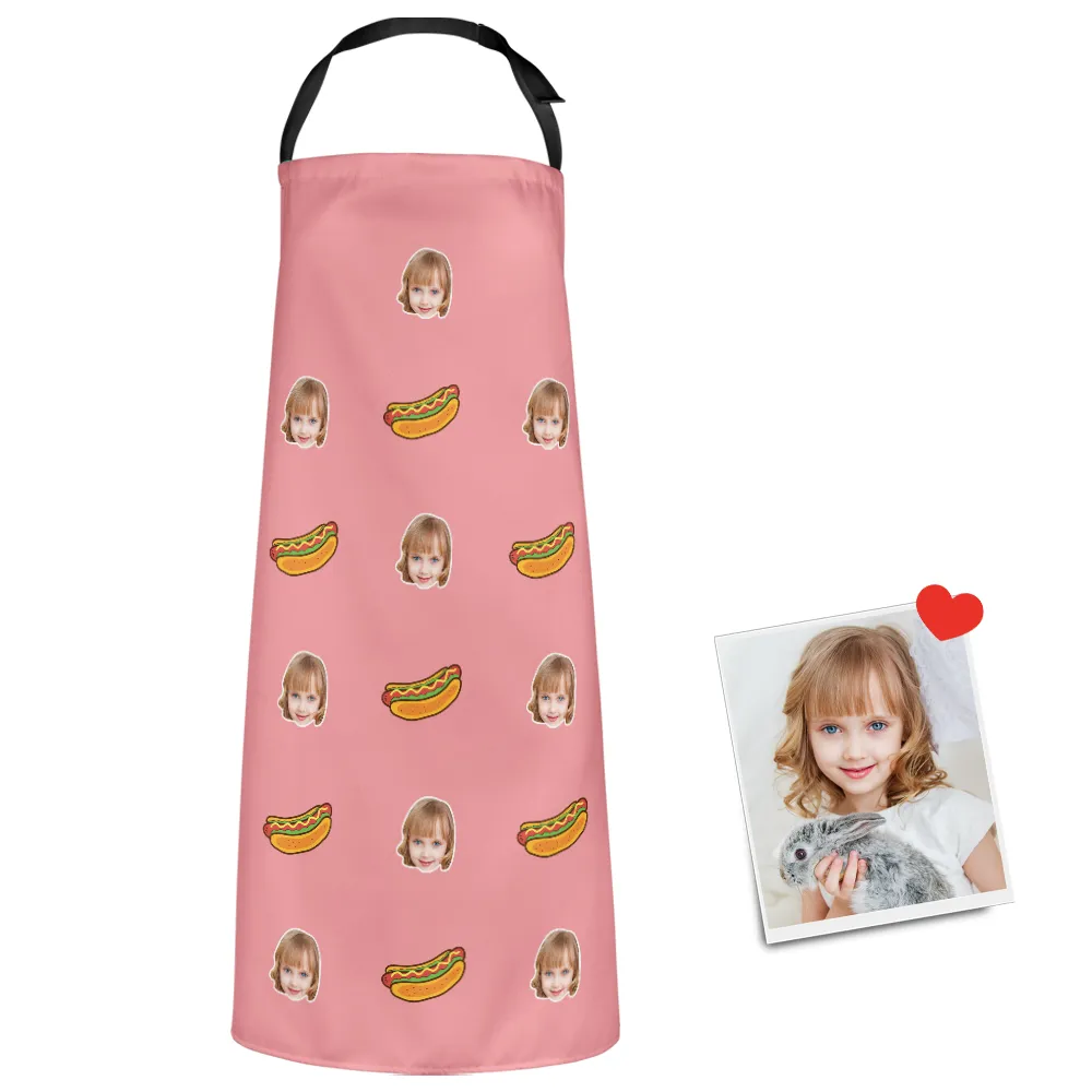 Custom Face Apron Cartoom Photo Apron - Hot Dog