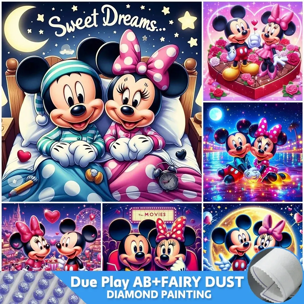 Date Night - Cartoon Diamond Painting, Fairy Dust AB Square/Round Diamonds,