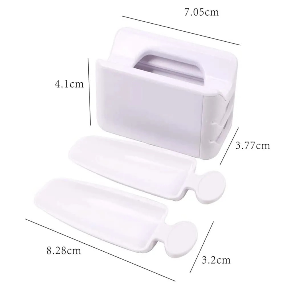 D.B.Z. ® Nail Art Powder Glitter Storage Box Acrylic Portable Dipping Magic Mirror Powder Recycling Tray Manicure Nail Accessories Tools White