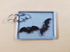 Dollhouse 2 Bat Cookies Baking Tray and Cutter 1:12 Scale Halloween Miniatures