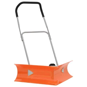 Dual Angle Snow Shovel with Extendable Handle Orange Steel