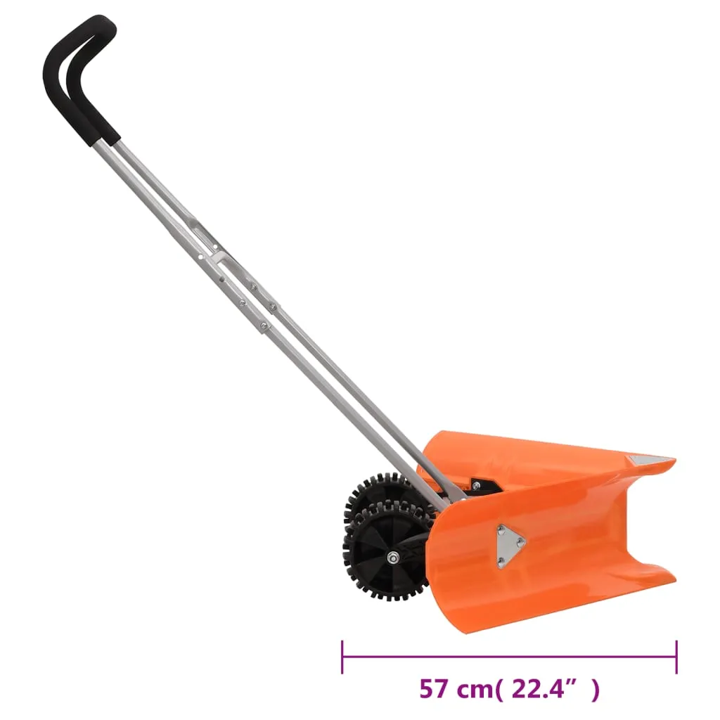 Dual Angle Snow Shovel with Extendable Handle Orange Steel