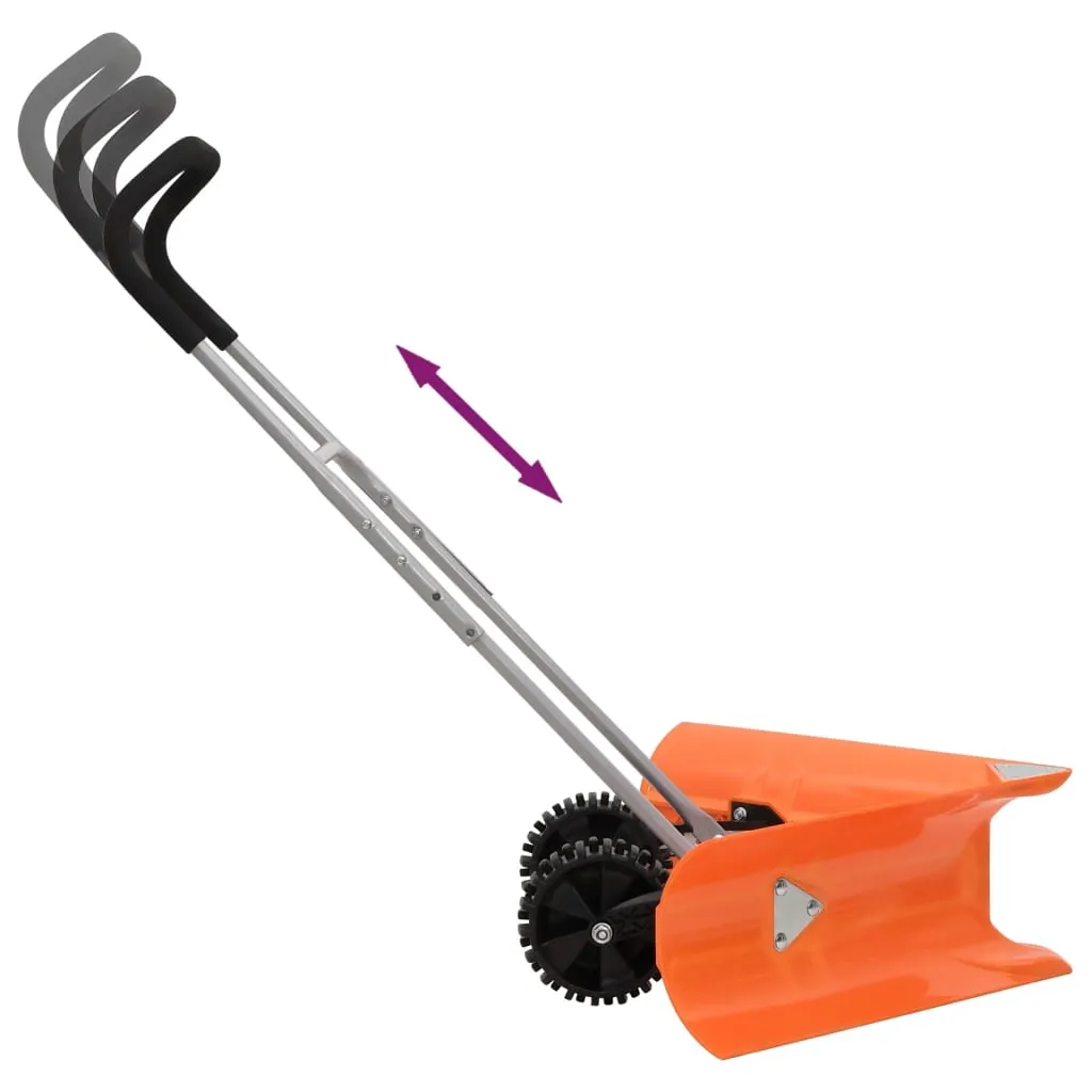 Dual Angle Snow Shovel with Extendable Handle Orange Steel