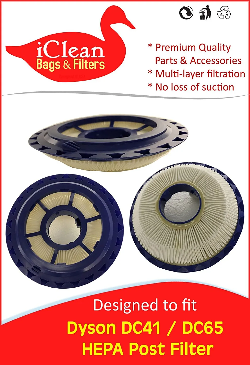 Dyson DC41 / DC65 HEPA Post Filter - 1 Pack By iClean Vacuums