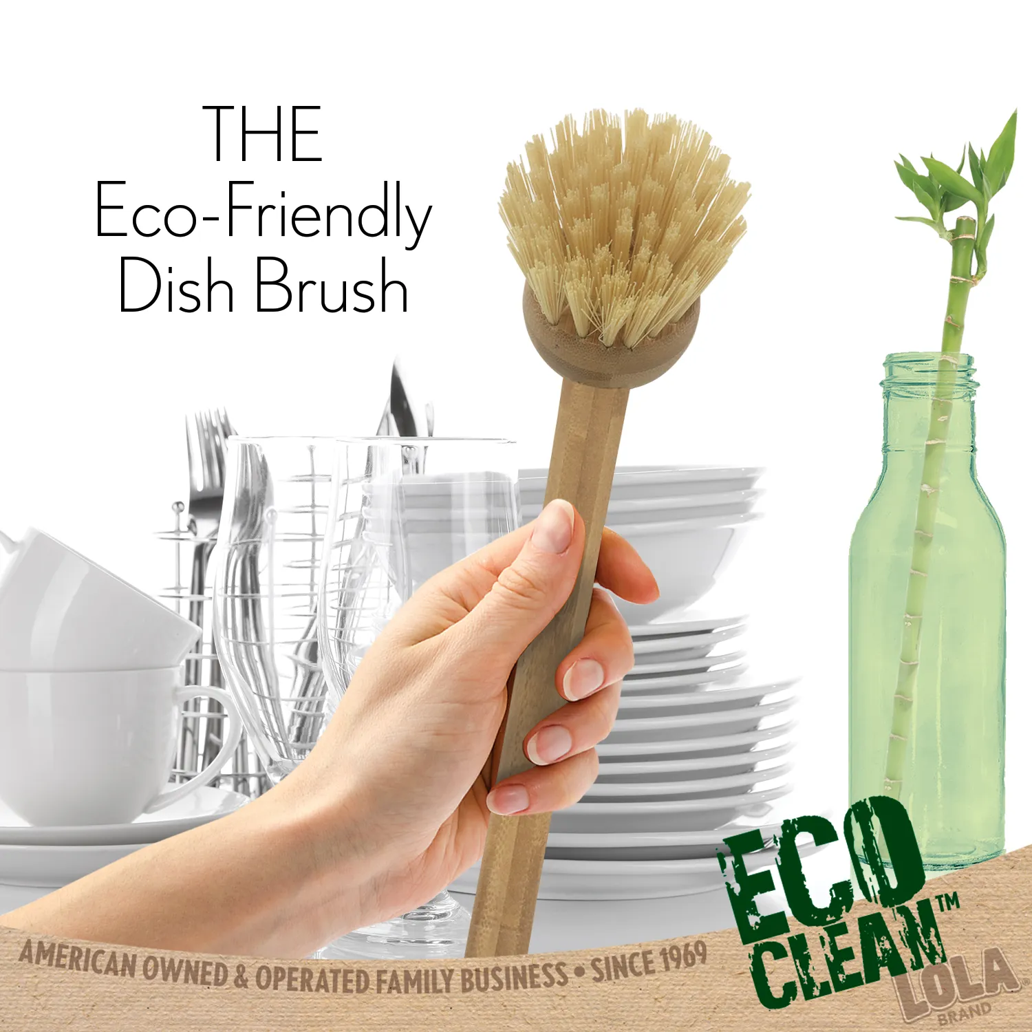 Eco Clean Bamboo Dish Brush