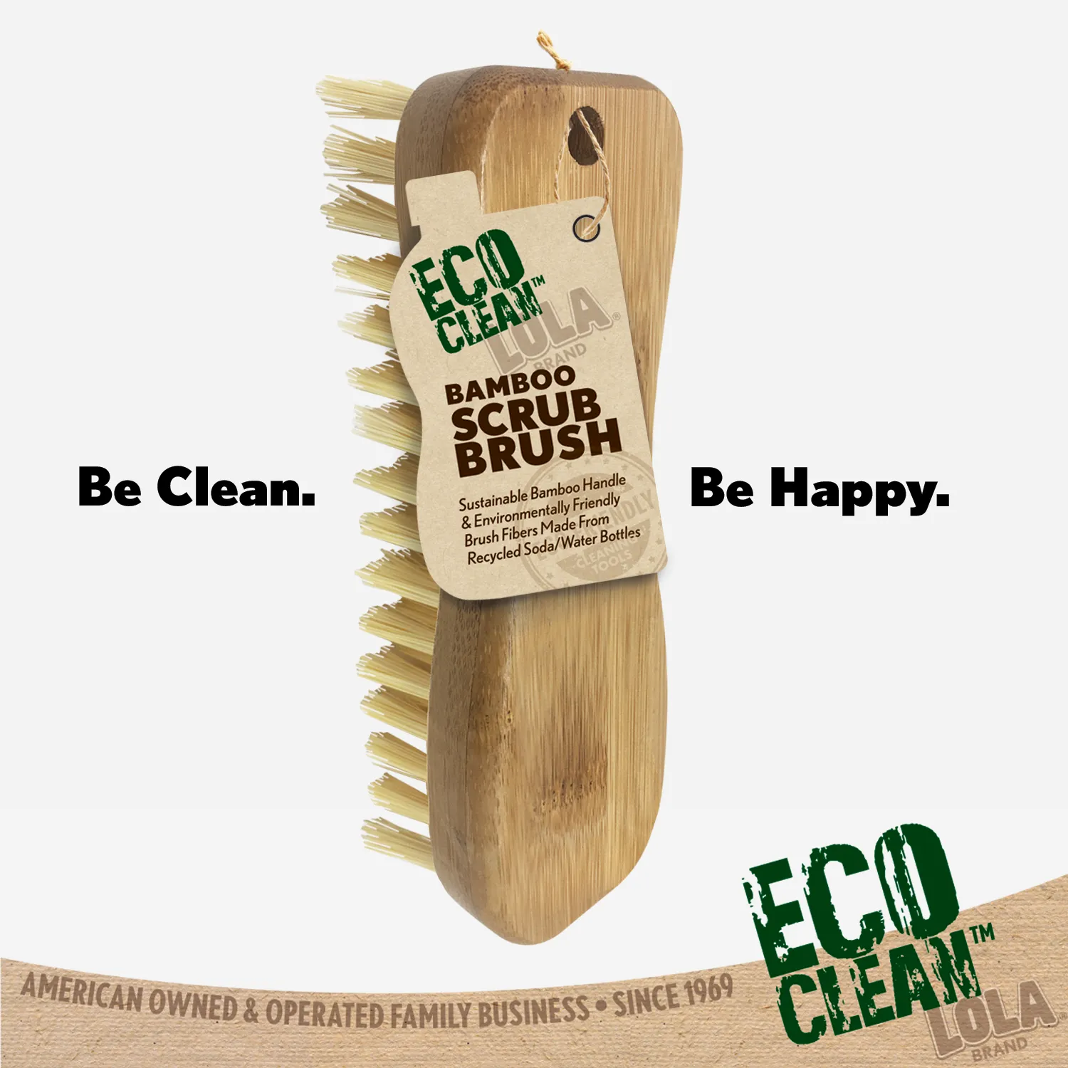 Eco Clean Bamboo Scrub Brush - 6 Pack