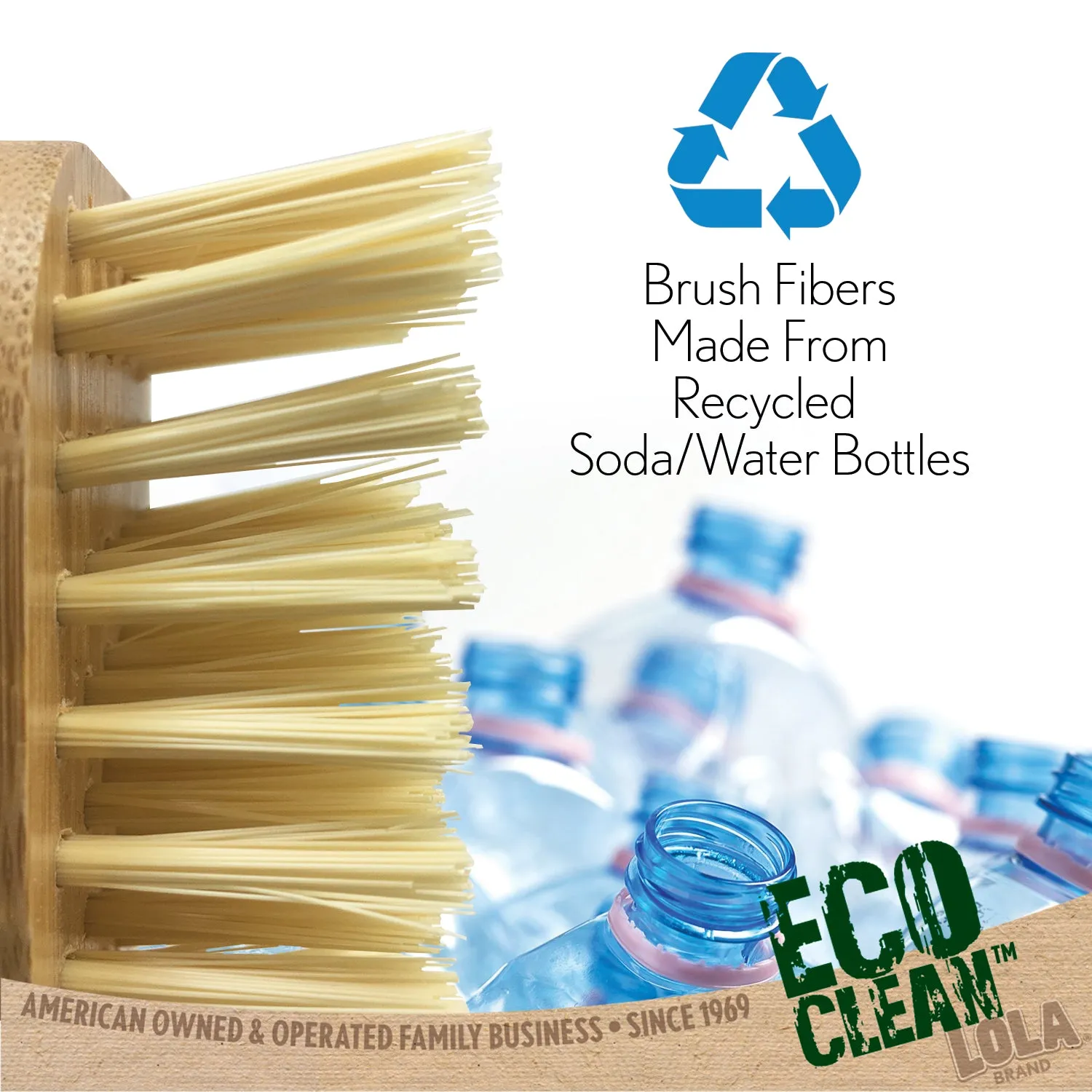 Eco Clean Bamboo Scrub Brush - 6 Pack