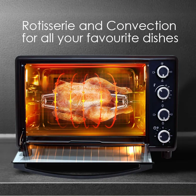 Electric Oven 50L with Rotisserie & Convection Functions, 2 Trays & Wire Mesh (PPT45)