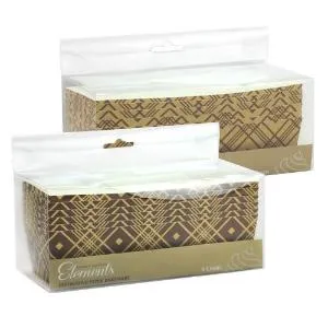 Elements - 7" x 2.5" Rectangle Baking Pans - Plaid - 6 Count (Case Qty: 72)