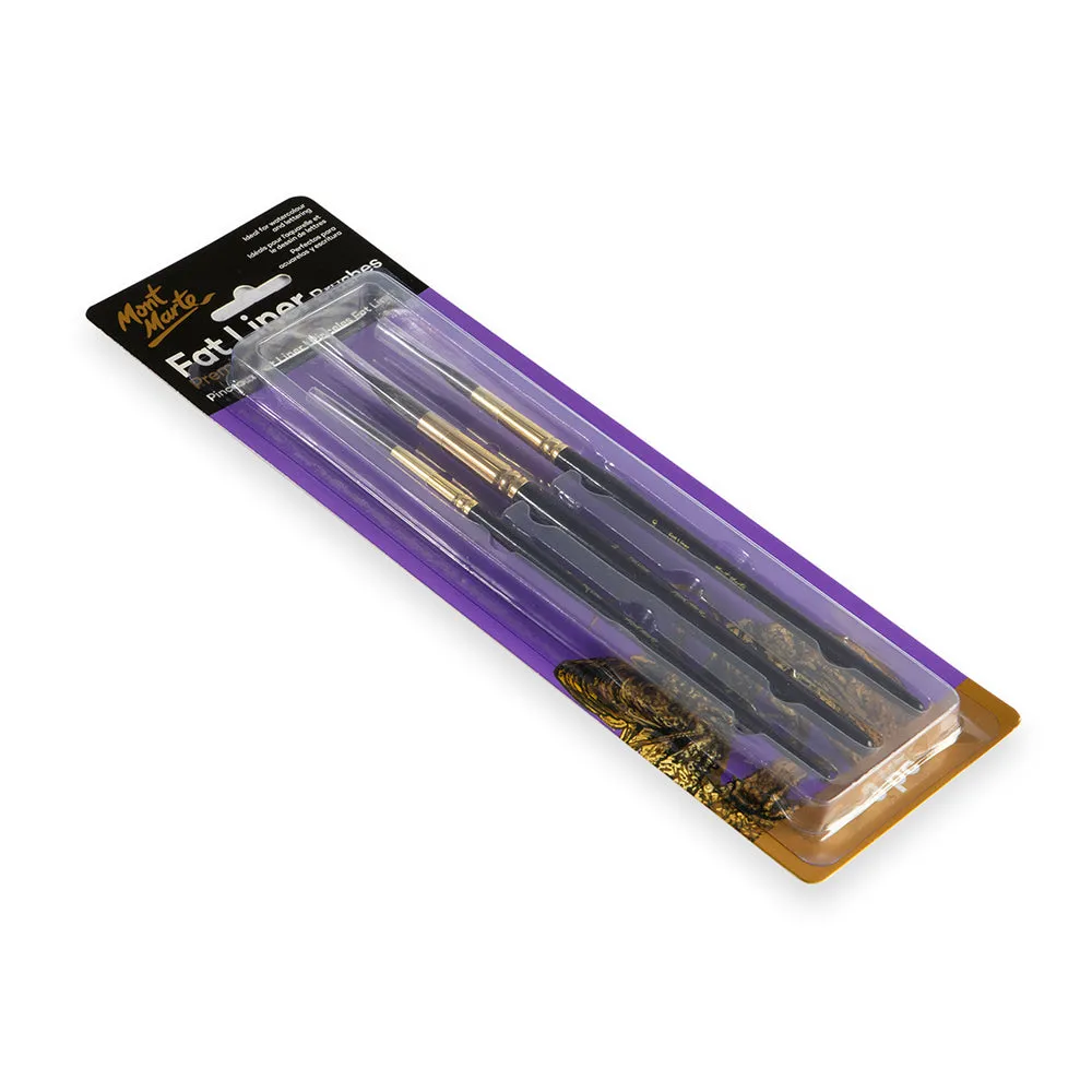 Fat Liner Brush Set Premium Taklon/Squirrel 16, 10, 6