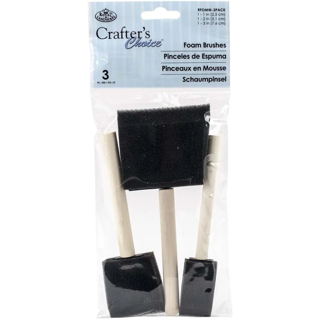 Foam Brush Set Assorted 3pc