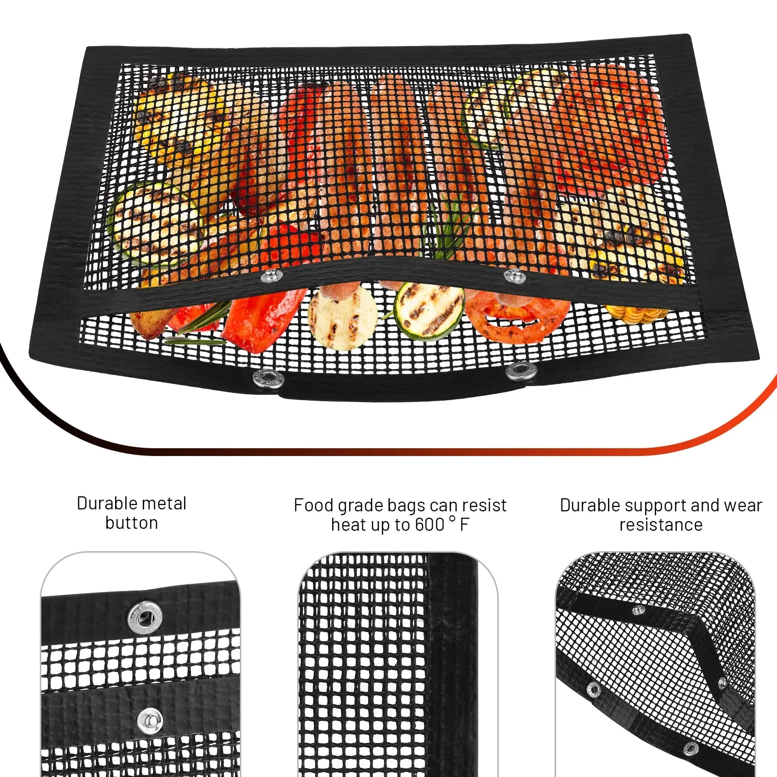 Funki Buys | Grill Bags | Non-Stick BBQ Grill Mesh Cooking Bags