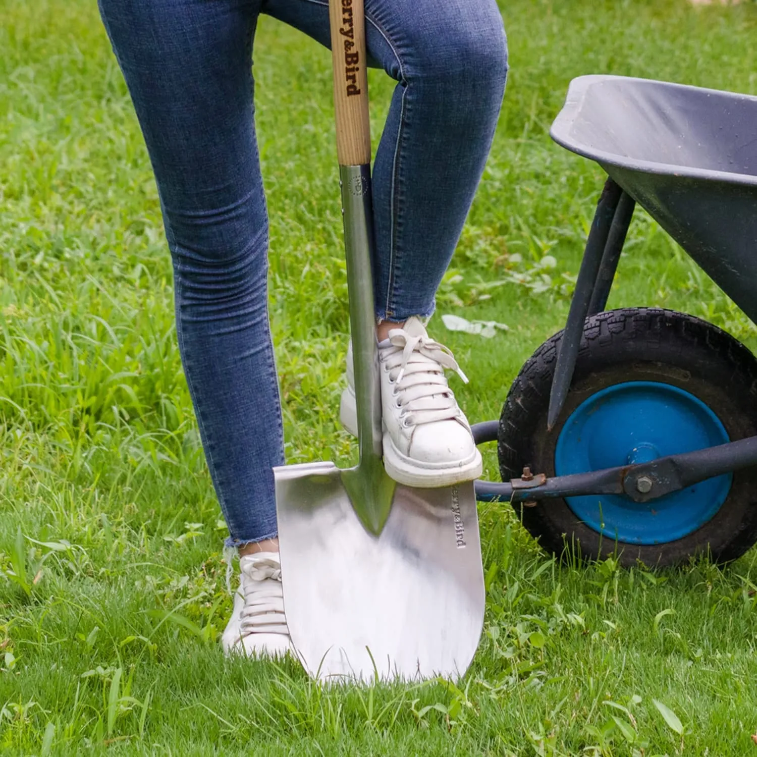 Garden Tools Spade Shovel Round Point Shovel 40.98 inch with D-Handle Garden Shovel