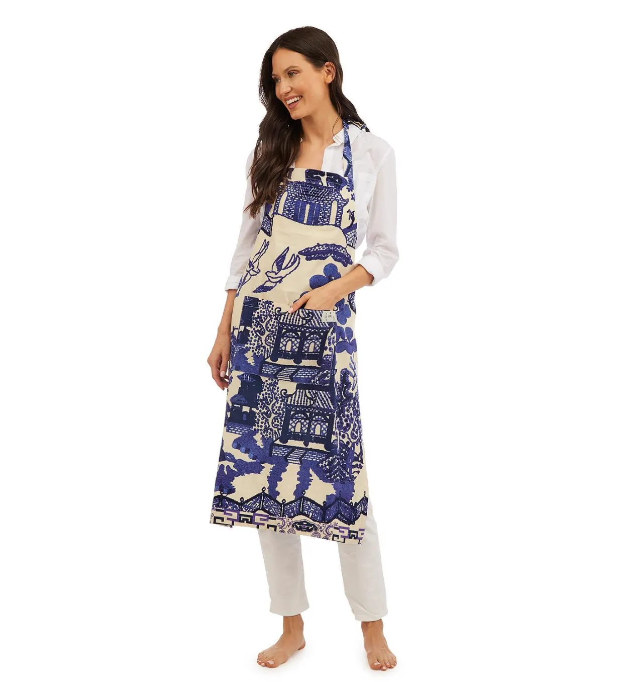 Giant Willow Blue Apron- Cotton