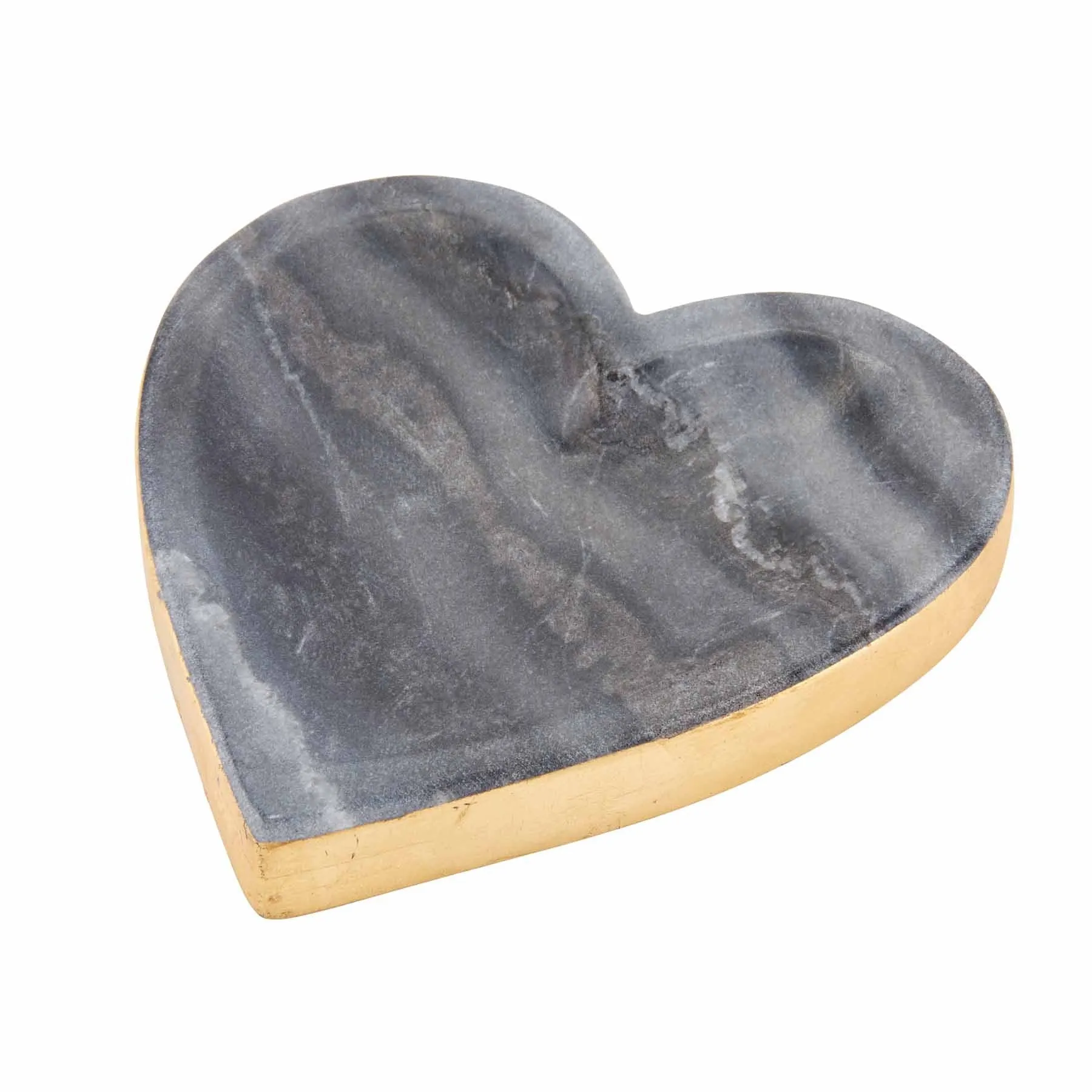 Gold Edge Marble Heart Tray