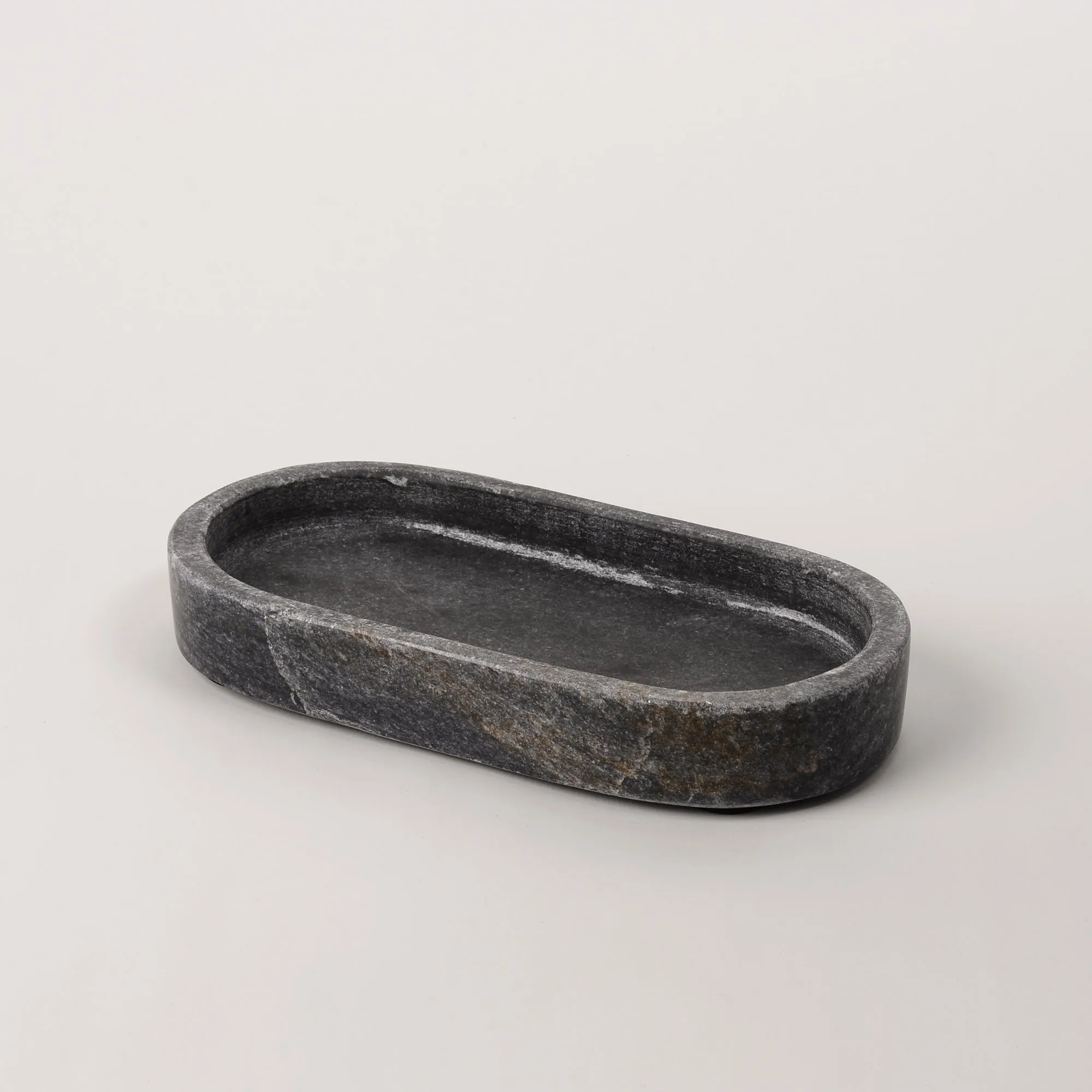 Grey Oval Marble Tray