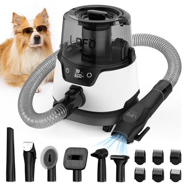 Grooming Vacuum Kit with 5 Tools, Clippers and Low Noise Dryer for Dogs and Cats