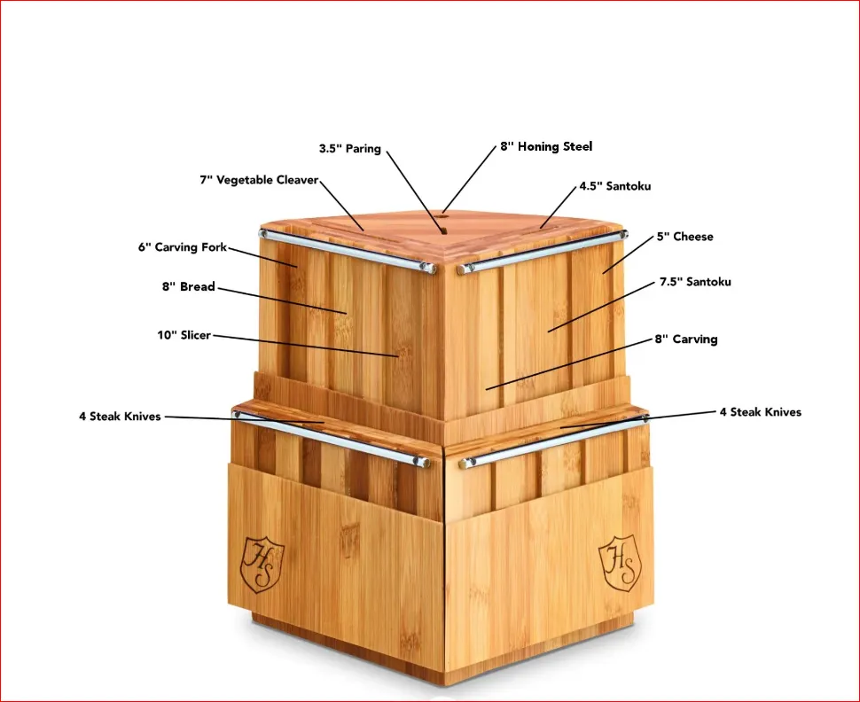 Hammer Stahl 18-Slot Revolving Bamboo Block