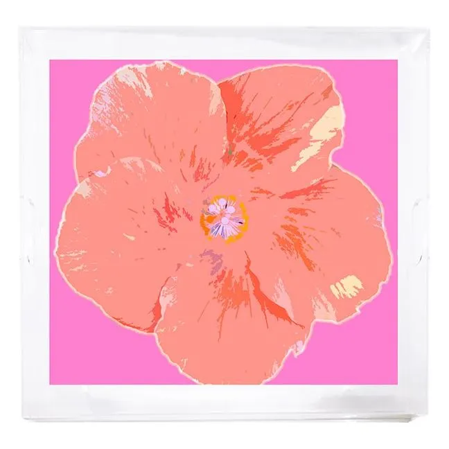 Hibiscus Orchid 18x18 Acrylic Tray