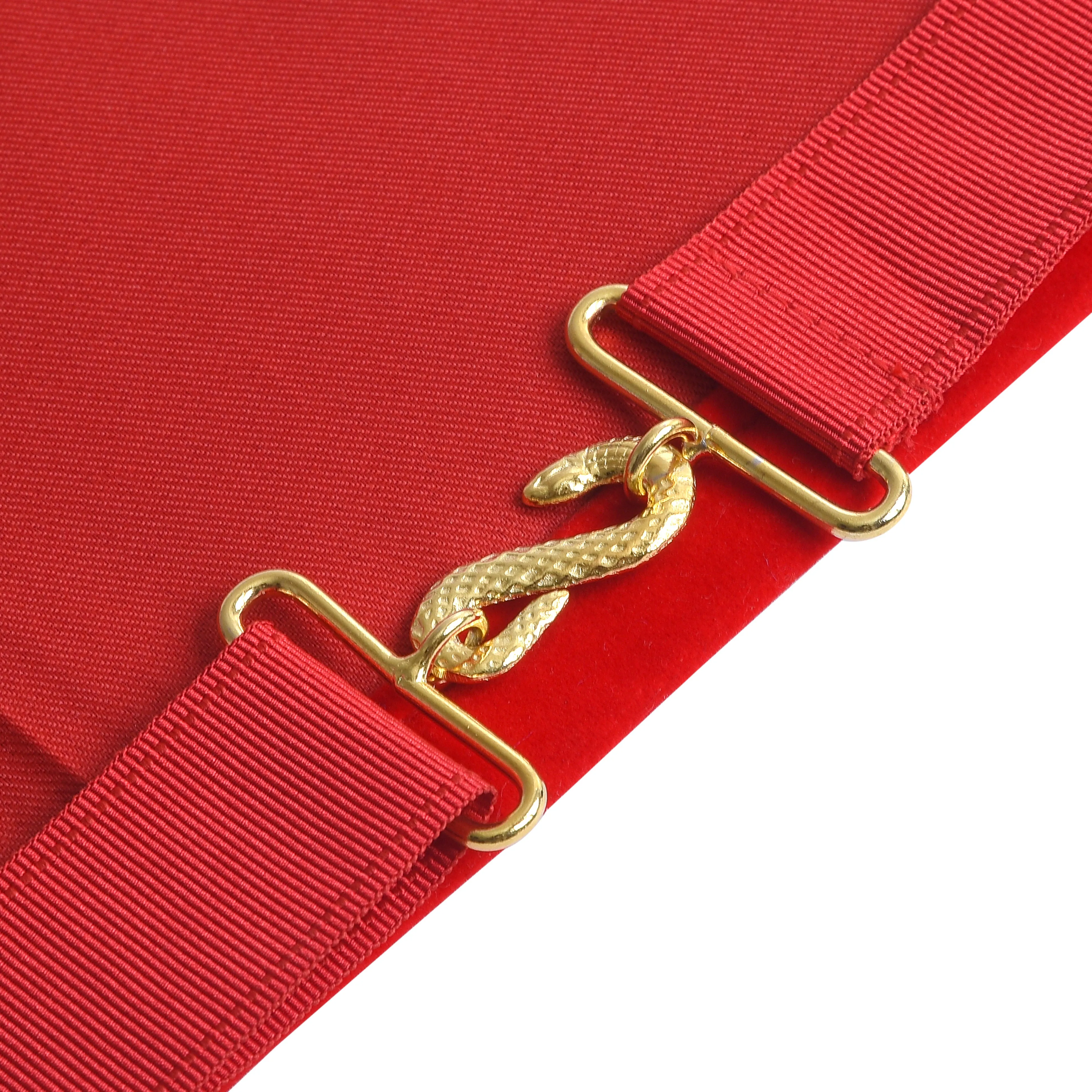 High Priest Royal Arch Chapter Apron - Red Velvet & Gold Embroidery