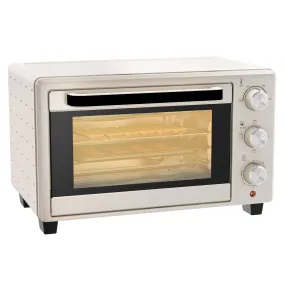 HOMCOM Mini Oven 21L Electric Grill w/ Adjustable Temp Timer 1400W, Cream