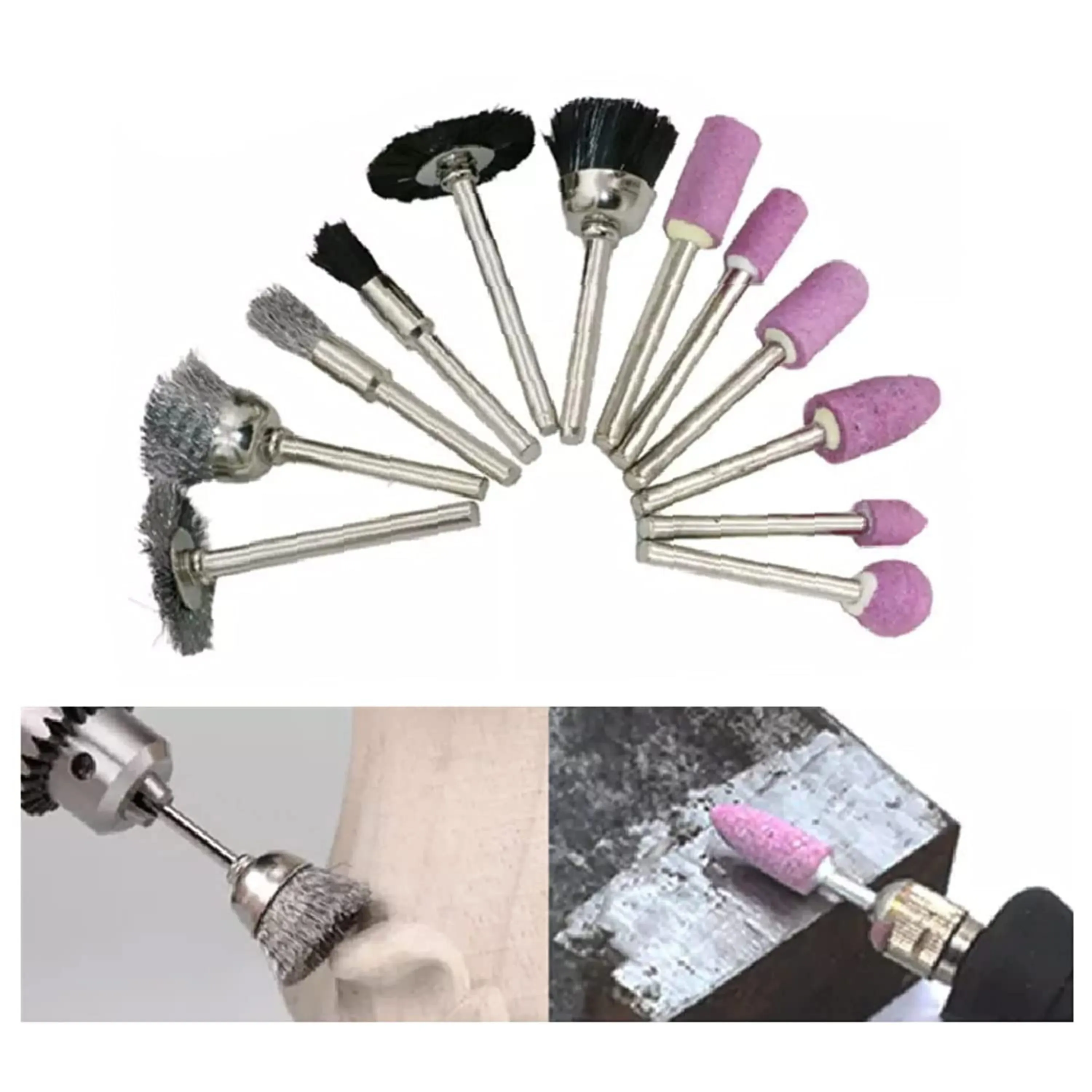 Homdum 12Pcs Rotary Tool Assortment Set, Hobby Craft, Die Grinder Accessory Set 1/8" Shank.