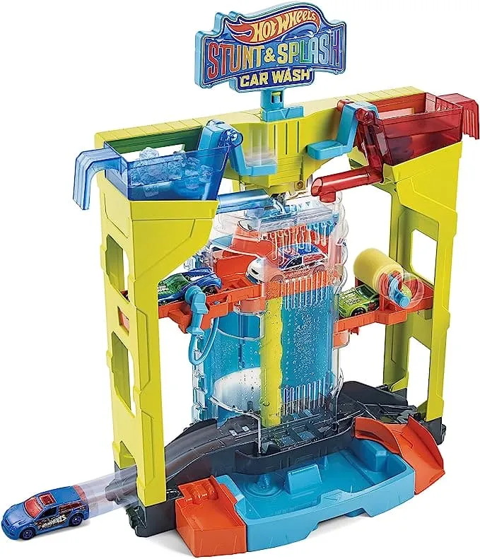 Hot Wheels City Stunt & Splash Car Wash Playset