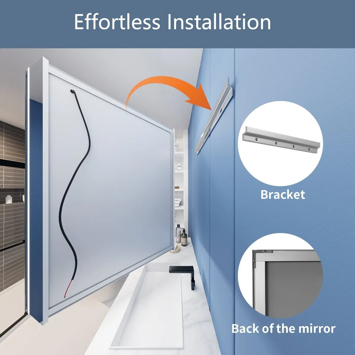 Illusion-B 30" x 36" LED Lighted Inset Mirrored Medicine Cabinet with Magnifiers Front and Back Light