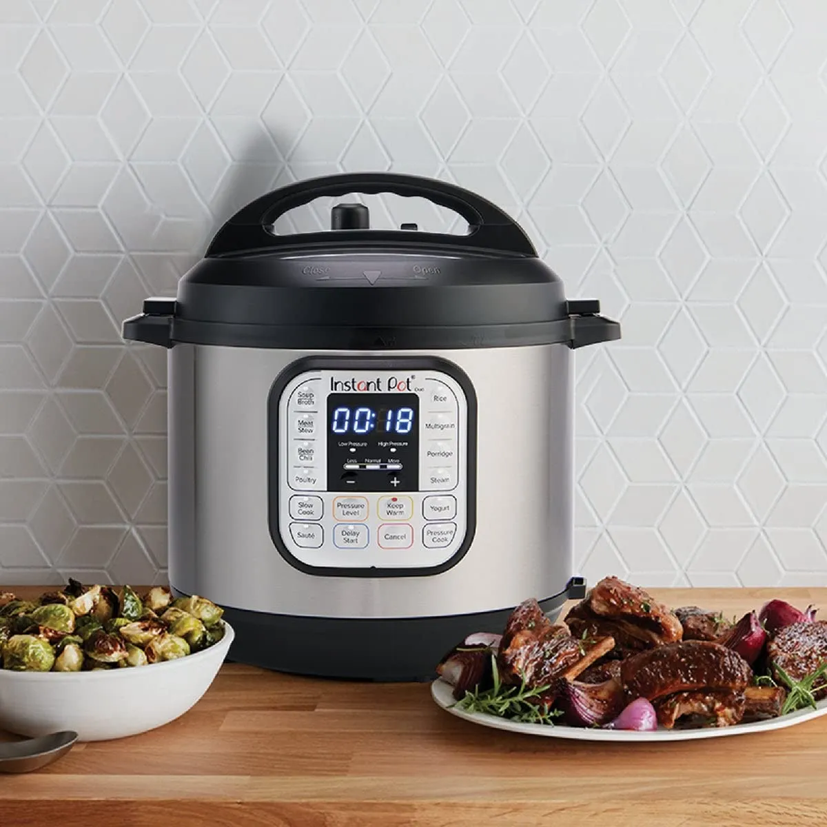 Instant Pot 321 6 Litre, Stainless Steel 7-in-1 Electric Pressure Cooker, Outer Lid, Slow Cooker, Rice Cooker, Steamer, Saute, Yogurt Maker, And Warmer, 6 Litre, Silver