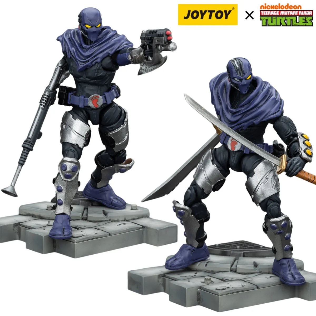 Joy Toy Teenage Mutant Ninja Turtles Foot Soldier SET OF 2 (Both Versions)