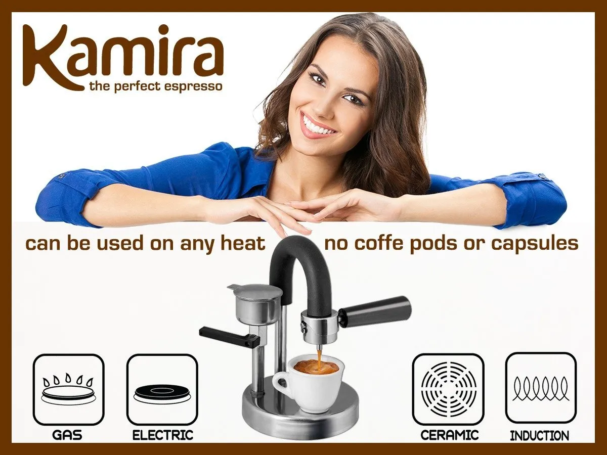 KAMIRA Moka Express 1/2 Cups Stovetop Espresso Maker. The perfect gift! Made in Italy