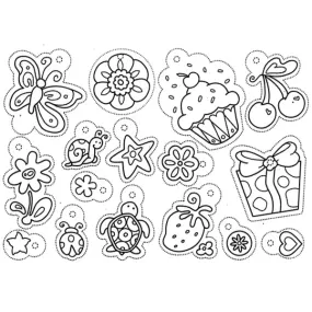 Kawaii Shrink Plastic Sheet with Food Animal Flower Drawing | Ready to Use Shrinkable Plastic Film | Make Your Own Pendant (1 Sheet / Translucent / 20cm x 29cm)