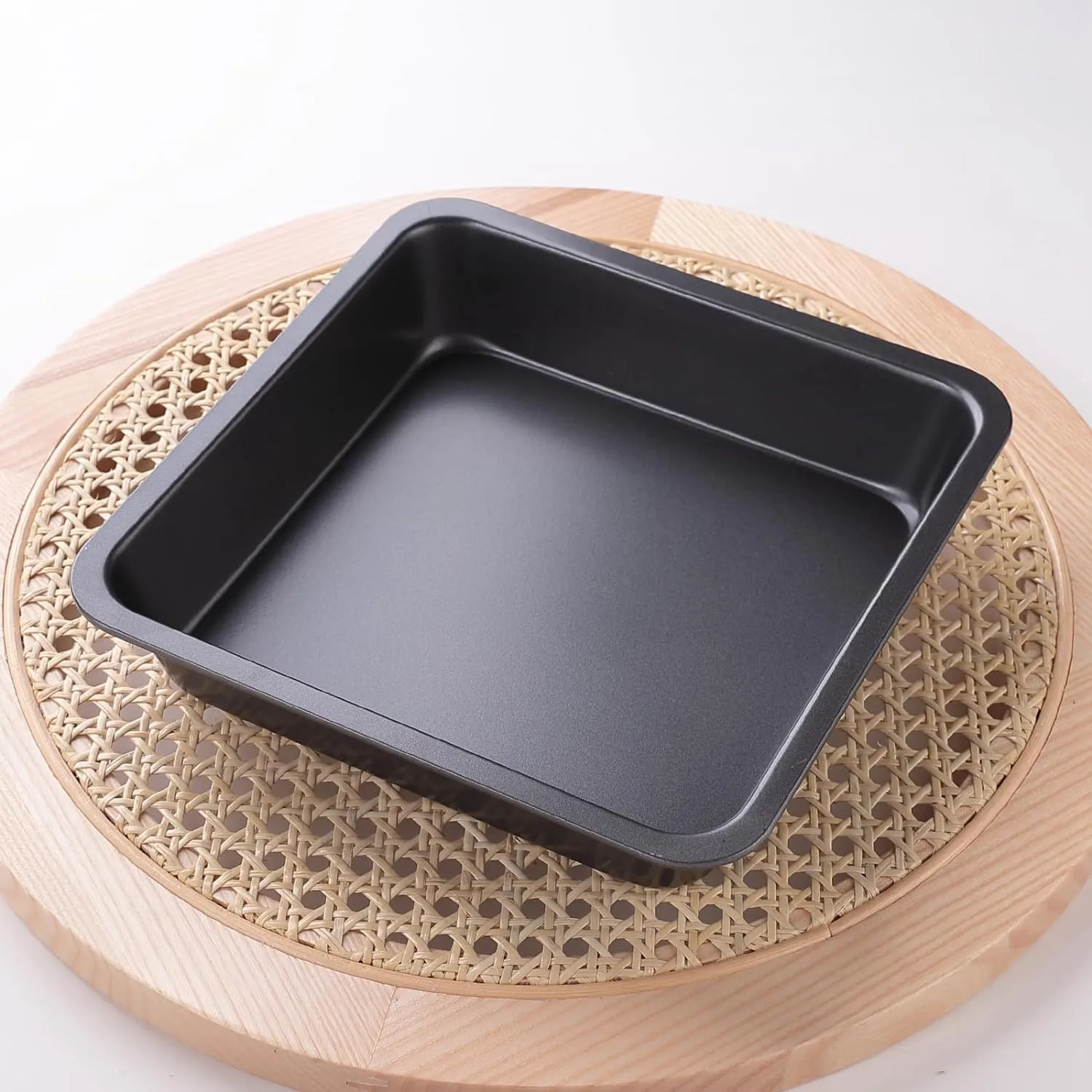 Kuber Industries Square Bakeware Cake Pan|Large Cake/Bread Mould-Pack of 4 (Black)