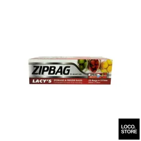 Lacy's Zipbag (M) Quart 25 bags   5 free