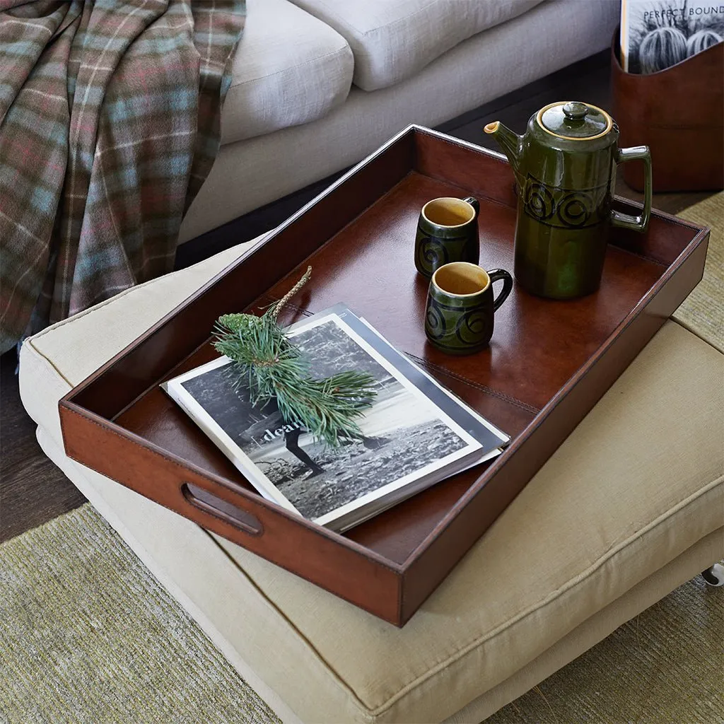 Leather Ottoman Tray