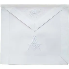 Master Mason Blue Lodge Apron - All White