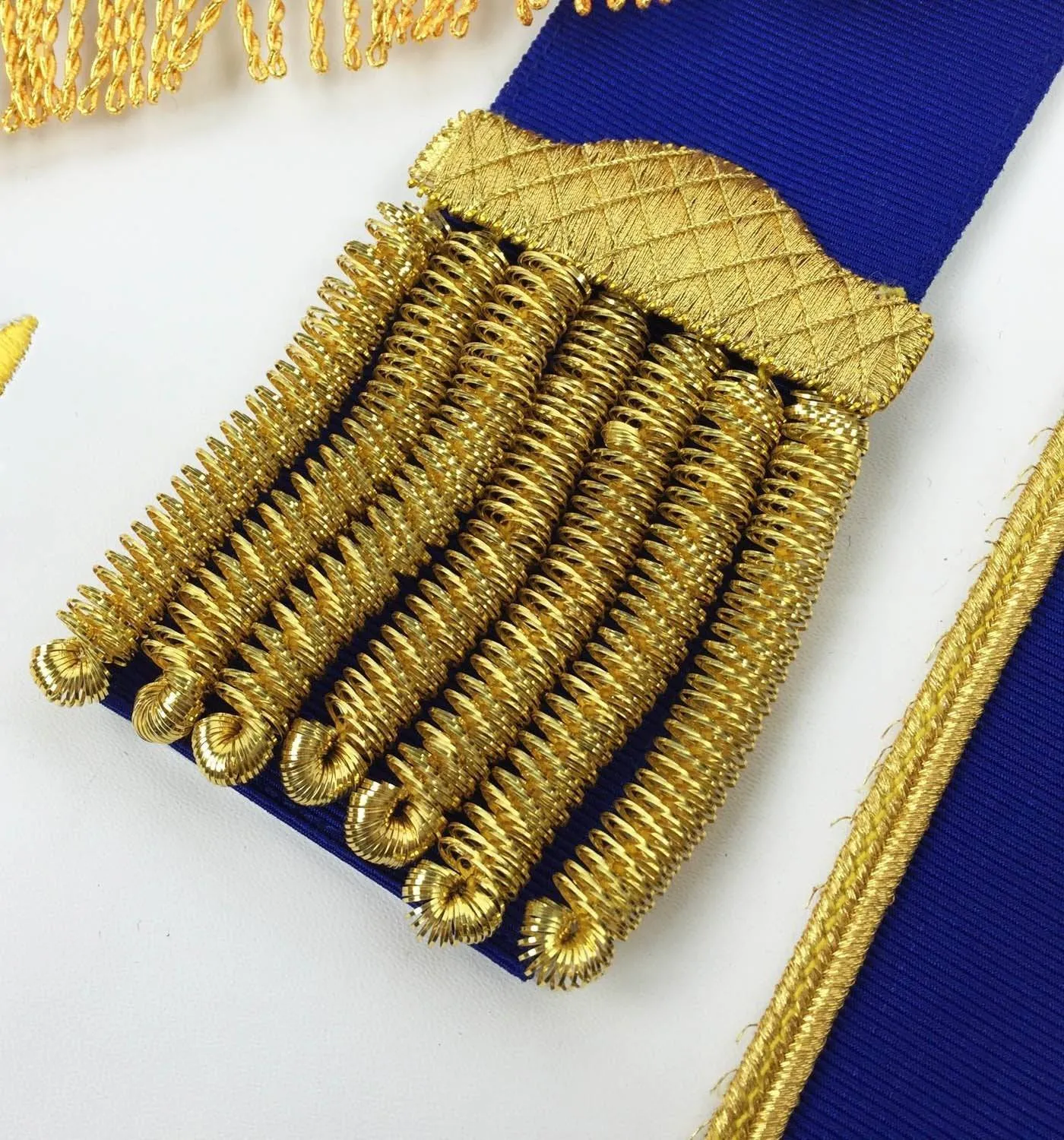 Master Mason Blue Lodge Regalia Set - Royal Blue & Gold Machine Embroidery