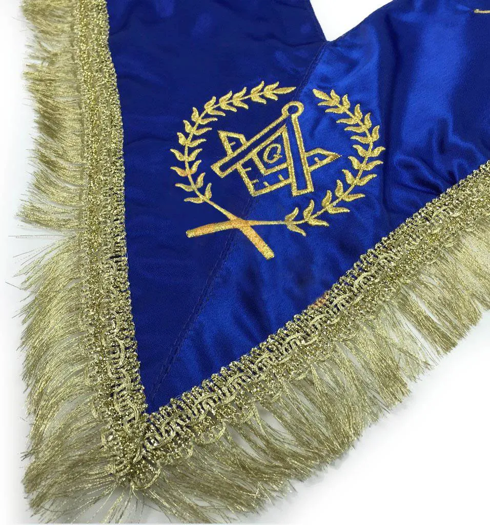 Master Mason Blue Lodge Regalia Set - Royal Blue & Gold Satin