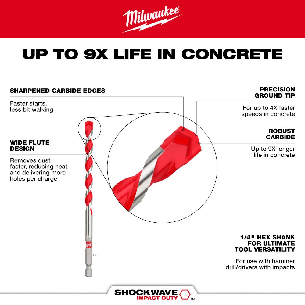 Milwaukee 48-20-9018 5/16" x 8" x 10" Carbide Hammer Drill Bit