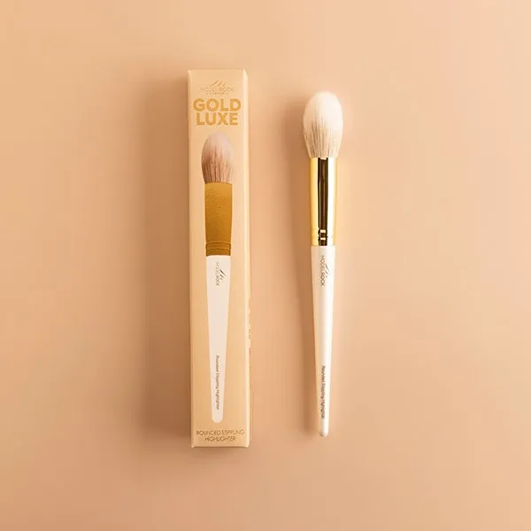 Modelrock Gold Luxe Makeup Brush - Rounded Stippling Highlighter Brush