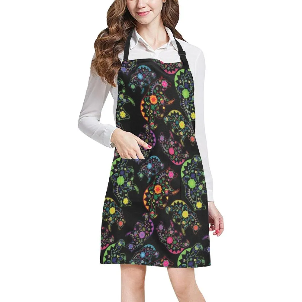 Neon Floral Bears Apron