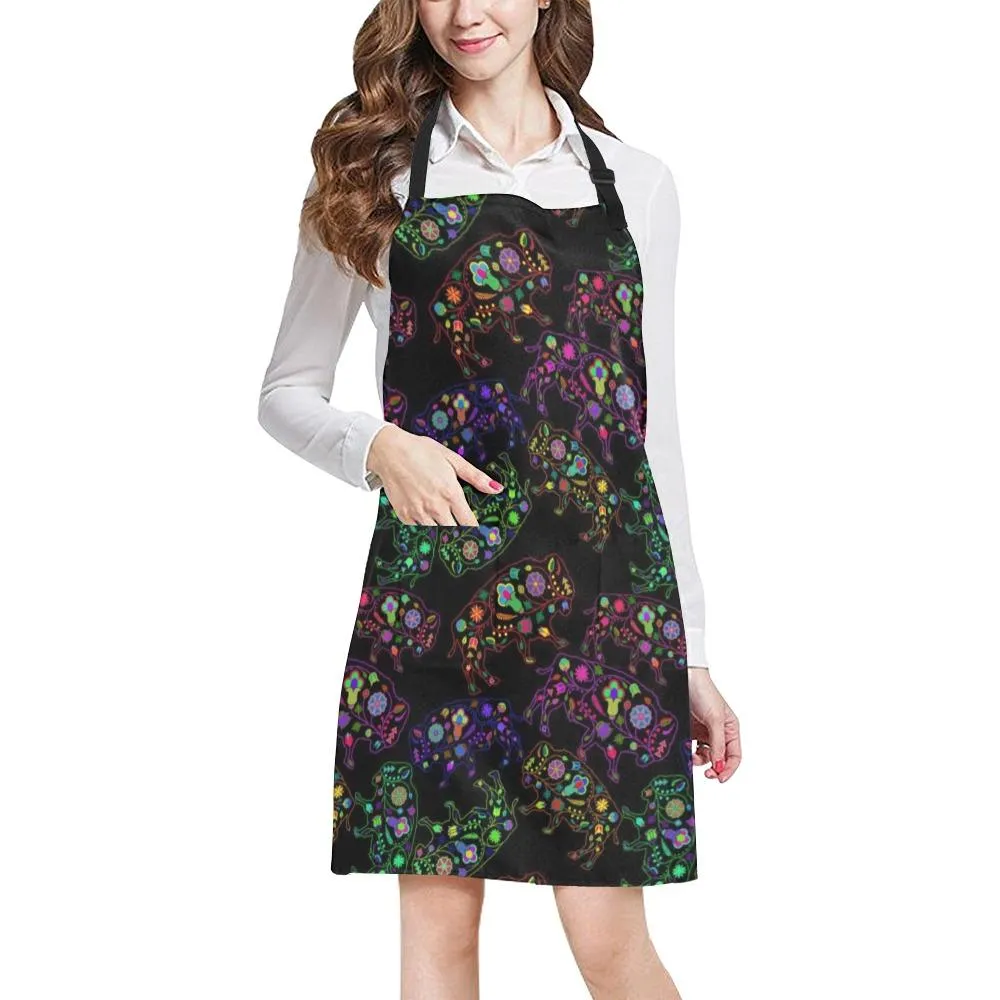 Neon Floral Buffalos Apron