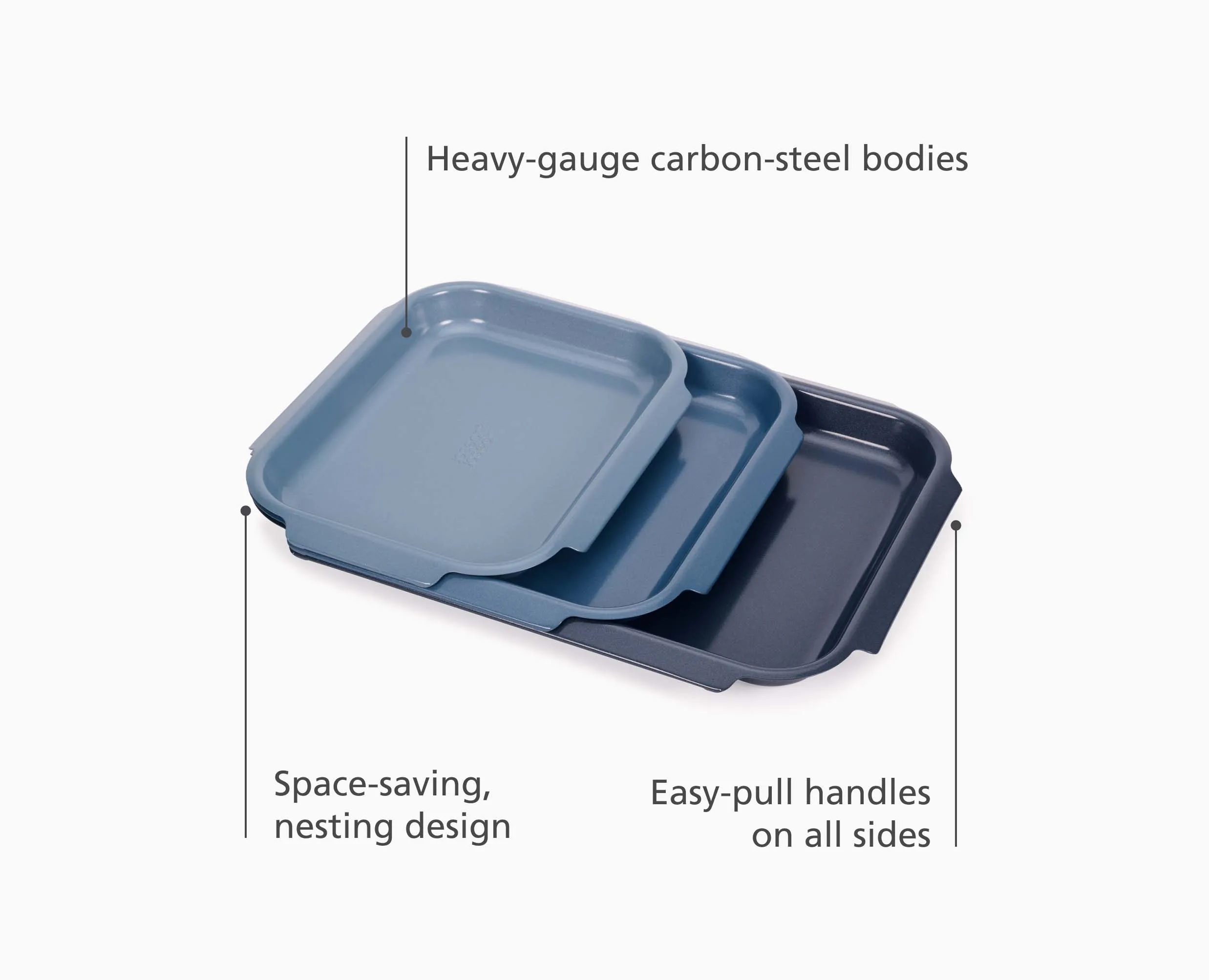 Nest™ Bake Non-Stick 3-piece Blue Baking Tray Set