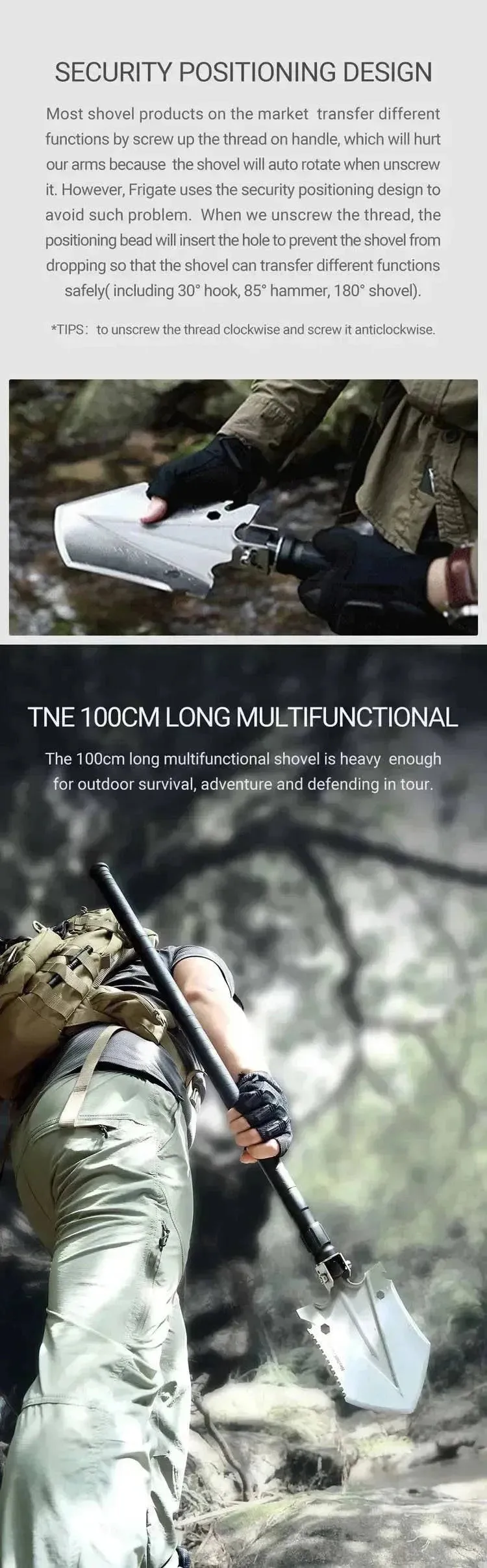 NexTool Outdoor Folding Shovel 14 in 1 Multi-functional Shovel Multitool Camping Hoe Axe Hammer Wood Saw Knife Survival Tool