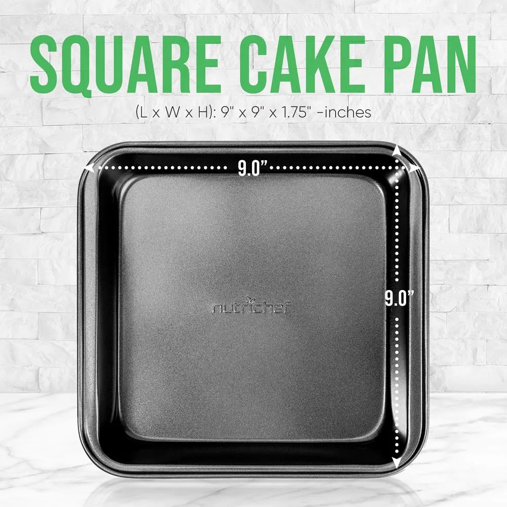 Non-Stick Square Cake Pan - Deluxe Nonstick Gray Coating Inside And Outside,  Compatible With Model: Ncbs10S (Black)