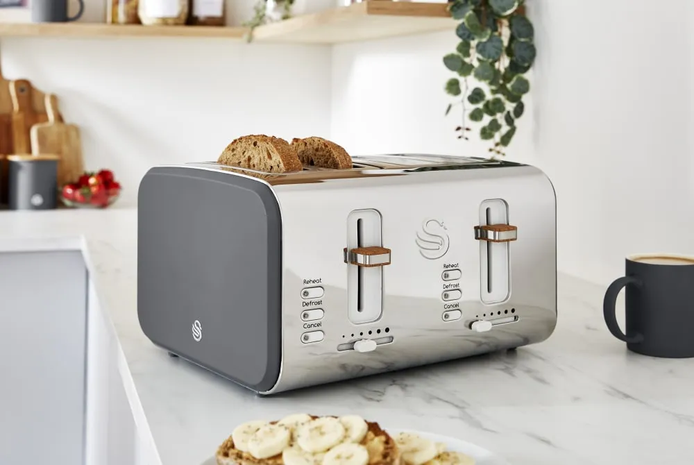 Nordic Grey 4-Slice Toaster and Cordless Kettle Bundle