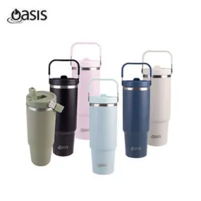 Oasis Stainless Steel Insulated Voyager Carry Tumbler With Sipper Straw 900ML