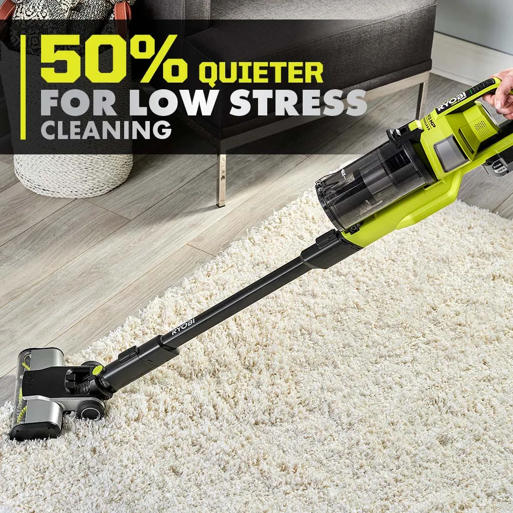 Open Box -  RYOBI ONE  HP 18V Brushless Cordless Pet Stick Vacuum Cleaner Kit with 4.0 Ah HIGH PERFORMANCE Battery and Charger