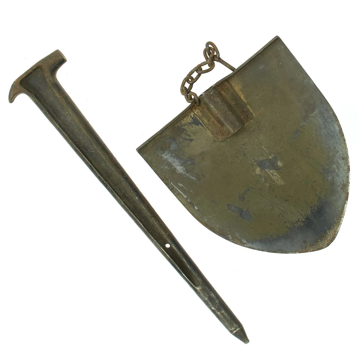 Original U.S. WWI M1912 Experimental Entrenching Shovel with Picket Pin and Leather Carrier